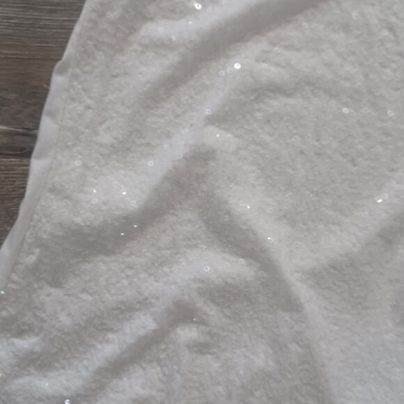 ROZ & ALI White Sequin Lacey almost New Tank Top XL - Picture 3 of 4